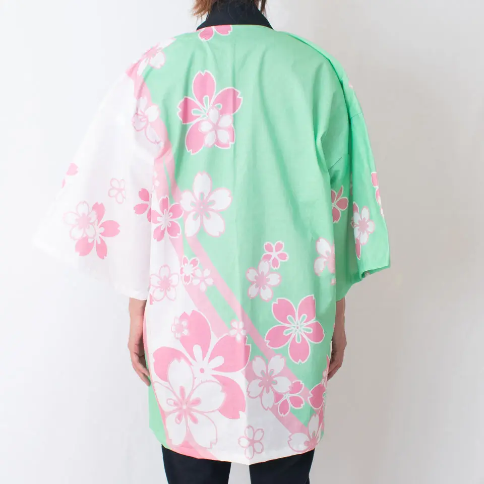 Japanese festivals traditional costumes happi coat Yoshiwara-tsunagi pattern large kimono man