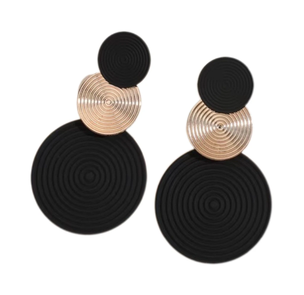 Wholesale Customized Copper Spray Painted Earrings Round Pendant Earrings Women Jewelry Accessories