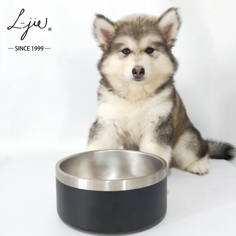 64 унций двухслойный 304 собачья миска из нержавеющей стали эластичная майка для собачьей еды питомцев бассейна большой емкости для воды для кошек бассейна изготовленным на заказ логосом