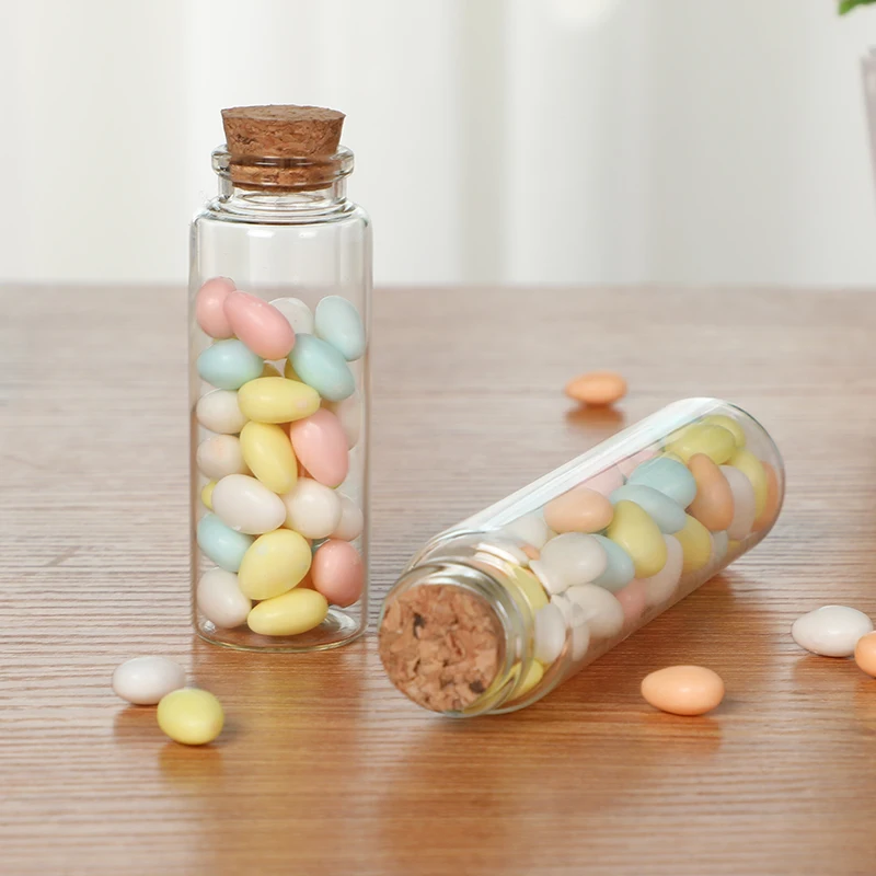 Wholesale European style  High Quality Wedding  Clear glass jar round with cork lid  for candy
