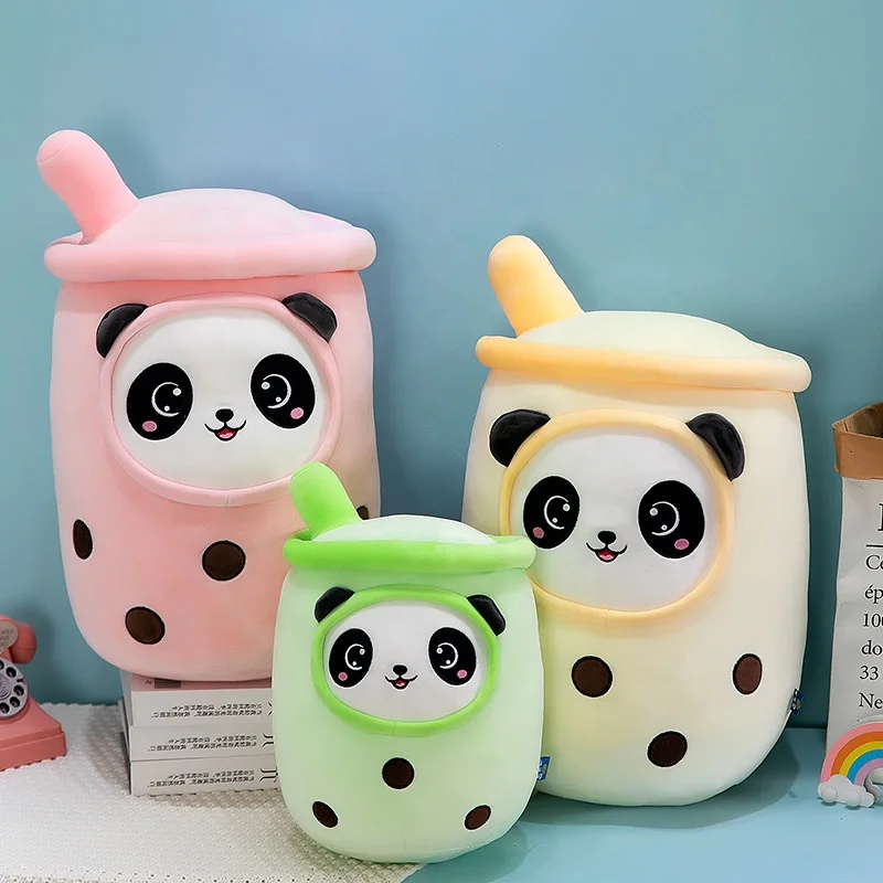 New Adorable Cuddle Soft Cuddle Boba Stuffed Animal Shark Bear Kawaii Soft Squish Bubble Tea Plush Toy