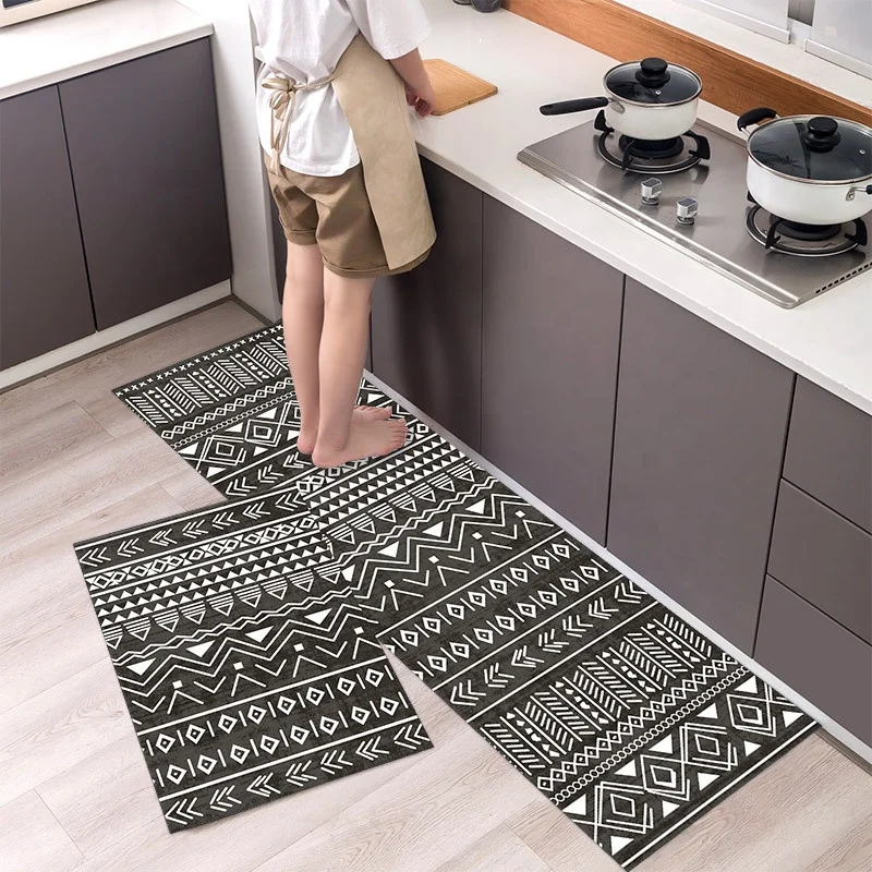 Notdic Anti Slip 2 Piece Kitchen Floor Carpet Rugs And Mats Set Waterproof Cushioned Kitchen Floor Carpet Mats