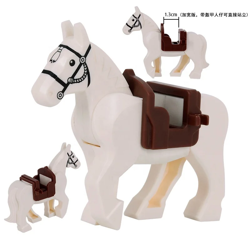 Ancient Mount Saddle (Widened Version) War Horse Saddle Brown+White+Black Building Block Toy 3002 3003 3004 3005 3006 (PA01037)