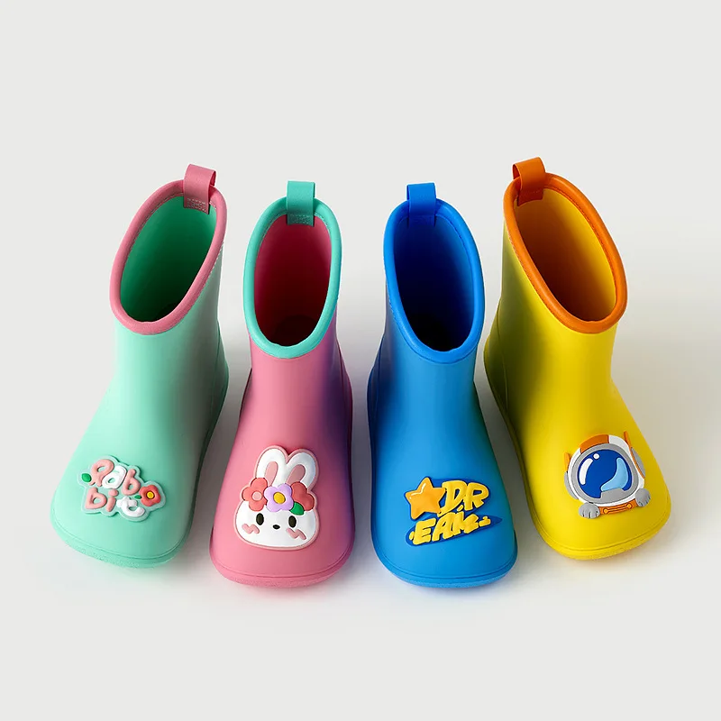 rain boot kids safety rain boots kids children waterproof boy rain shoes for girls decorative EVA stock