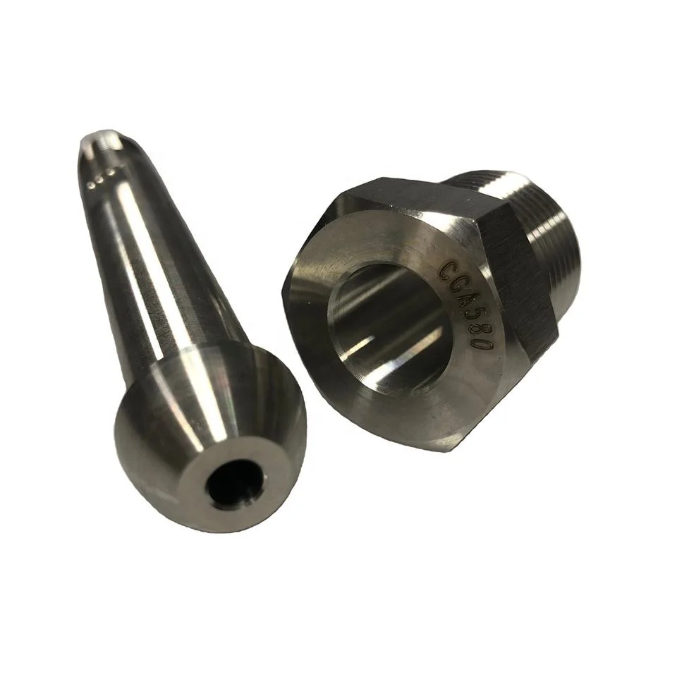 NAI-LOK Stainless Steel DIN477 1/4' NPT Male Connector CGA 580 CGA350 connect to cylinder valve