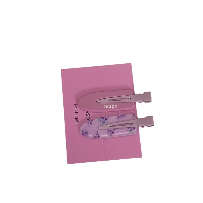 CHENGHE Wholesale 2 Pieces Set Custom Fruit Acrylic Hair Clips For Girl Sweet Cute Seamless Hairpin Accessories