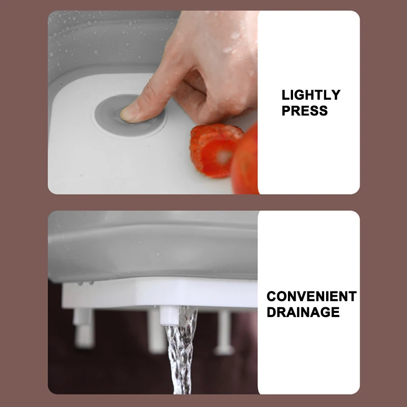 High Quality Multi-function Cutting Board With Tray Kitchen Chopping Board  Foldable Drain Basket