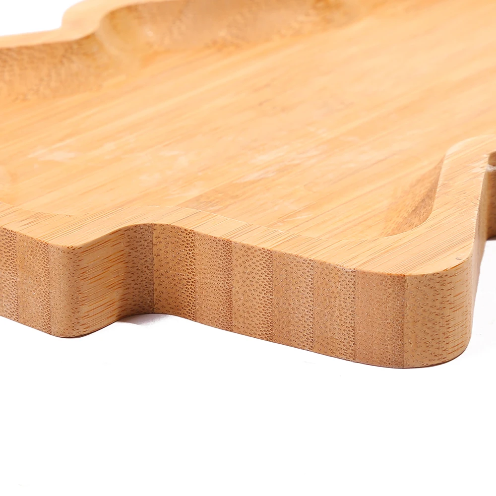 2023 Christmas Tree Fruit Serving Tray Bamboo baby Food Plate For Kids Gift
