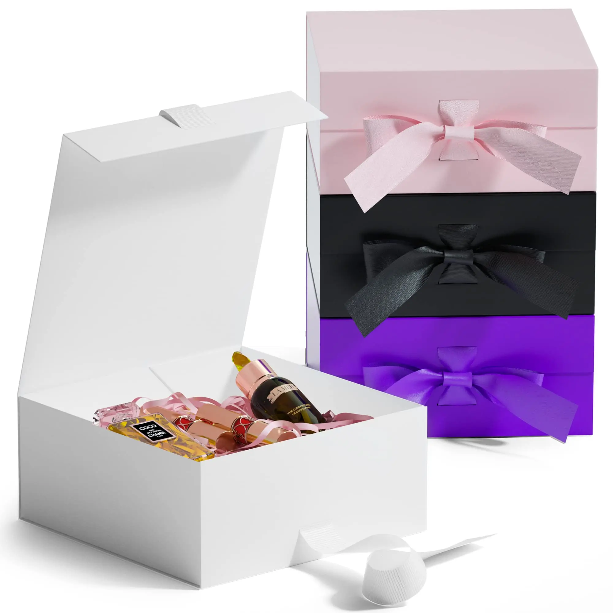 Custom Logo Wholesale Luxury Black Magnet Paper Box Wigs Clothing Carton Folding Magnetic Gift Box Packaging Paper Boxes