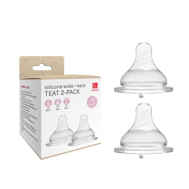 Food Grade Wide Neck baby nipple transparent soft feeding Silicone nipple milk bottle nipples