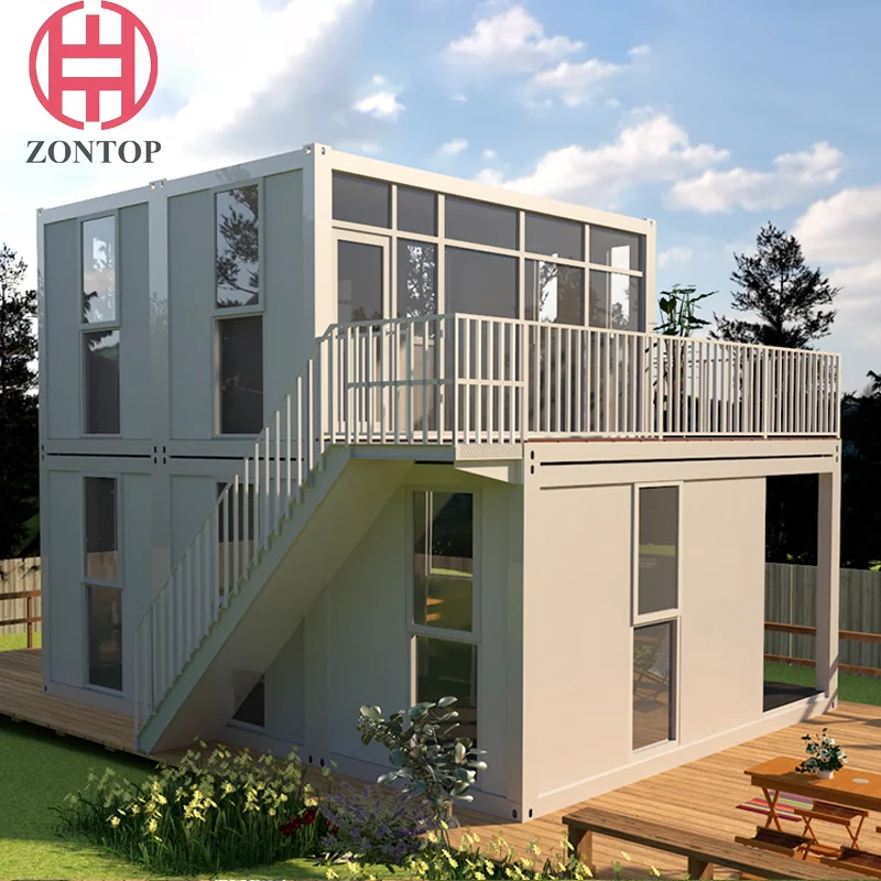 Zontop modern tiny luxury storage fabricated ready made two story modular 40ft 20 ft  prefab container house homes