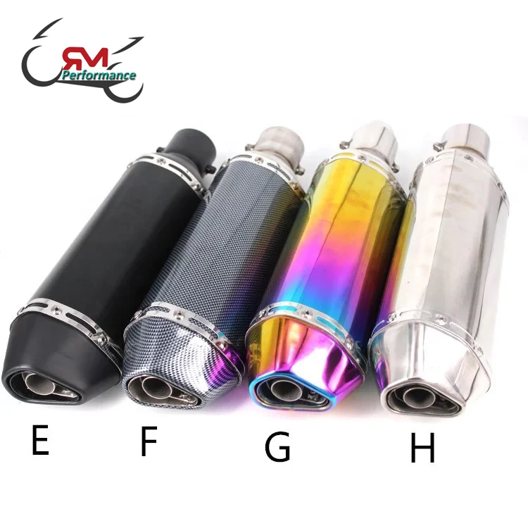 Motorcycle 51mm Stainless steel Exhaust Pipe Escape Modified Universal Motorbike GY6 Scooter Exhaust Silencer