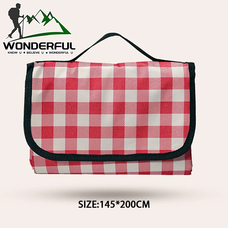 Foldable Thicken 4 6 Person Portable  Outdoor Travel Hiking Beach Camping Custom Picnic Blanket