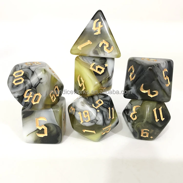 Nian  dice manufacturer wholesale rpg plastic dice sets  4 color acrylic  dnd dice