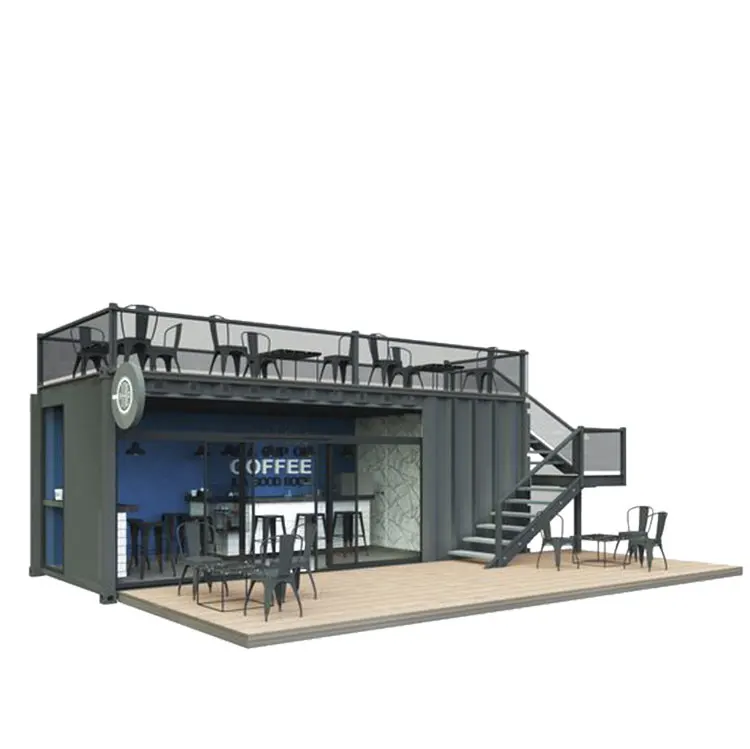 
Prefab Restaurant Barbershop Mini Shipping Container Shop Prefabricated Restaurant Container Outdoor Food Kiosk Design 