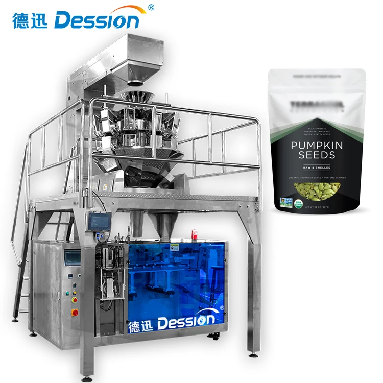 Automatic 907g pumpkin seeds doypack filling machine vegetable seed pouch premade stand up zipper bag packing machine