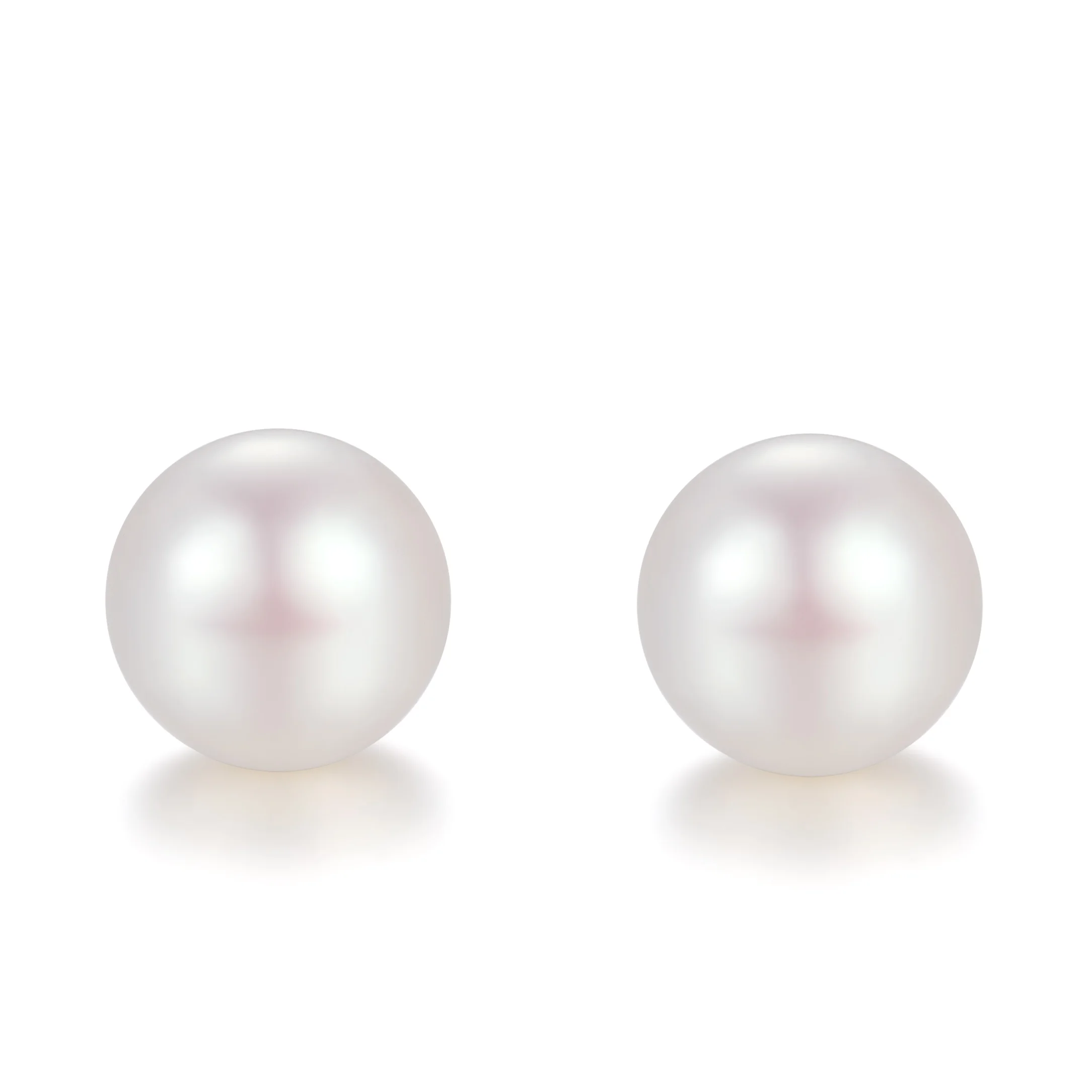 5-12mm Simple Real Freshwater Cultured Pearl Studs Earrings jewelry women White Button 925 Sterling Silver Pearl Earrings