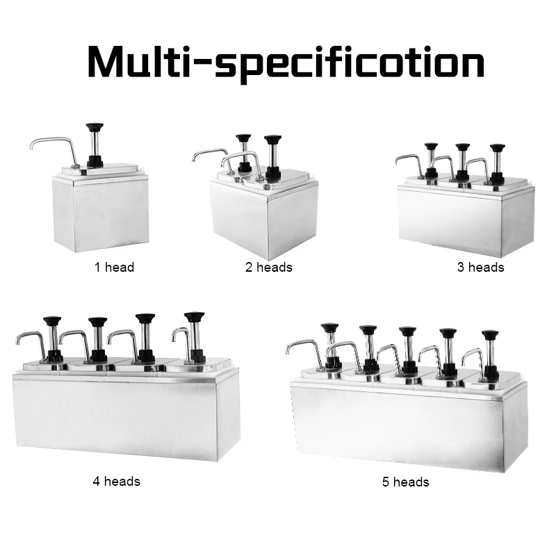 DaoSheng In Stock Cheap Kitchen Stainless Steel 201 Press type Sauce Dispenser Ketchup Dispenser Condiment Pump