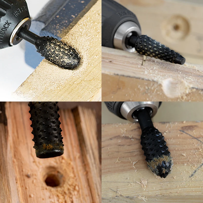 10pcs Set Woodworking Rotary Burr Set Carving Knife Burr File Rasp Drill Bit For Wood Carving Heavy Duty Tool