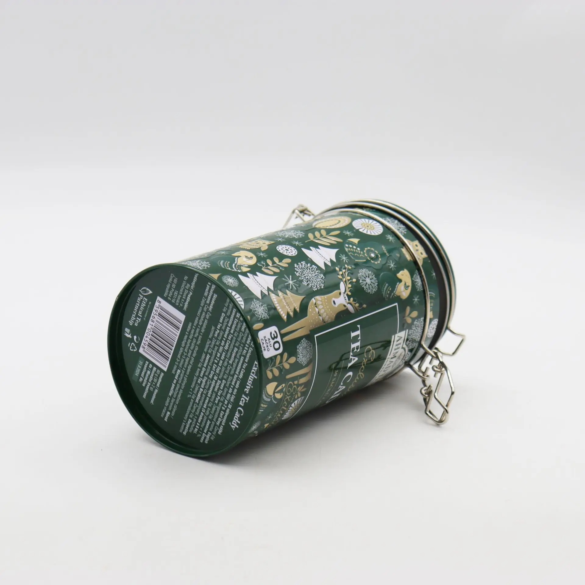 Food Grade Airtight Round Metal Container Biscuit Coffee Tea Storage Cylinder Tin Can