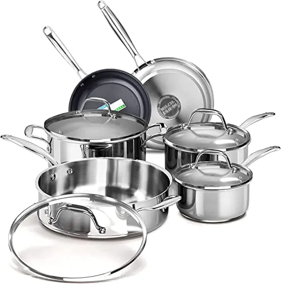 Stainless steel cooking pot Milk Pan with long heatproof Handle for Home Kitchen Restaurant Healthy