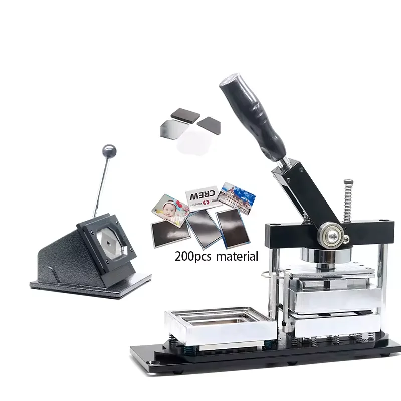 Rectangle 80*53cm Fridge Magnet Button Badge Making + 80*53mm Paper Cutter + 200pcs Fridge Magnet Component