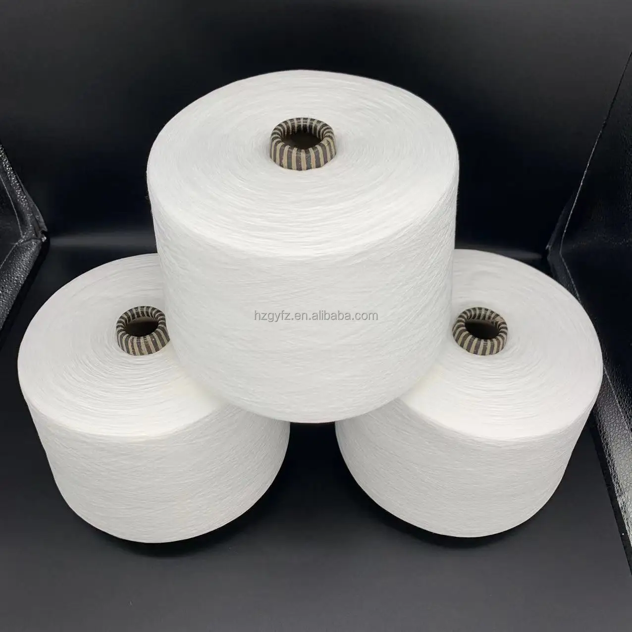 CVC yarn cotton polyester blended yarn C/P 67/33 32s/1 customized raw white