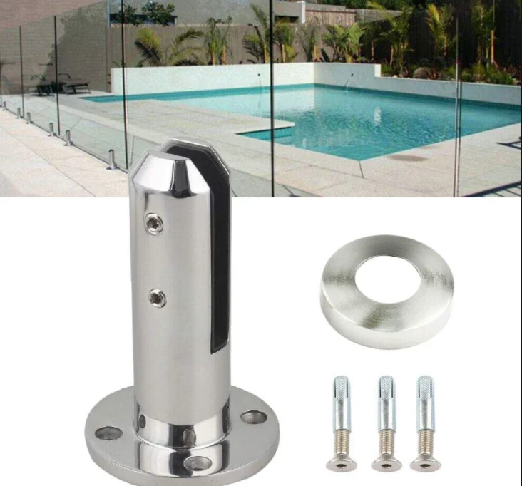 304/316 Stainless steel swimming pool glass fittings/glass railing clamp/pool fence glass spigot