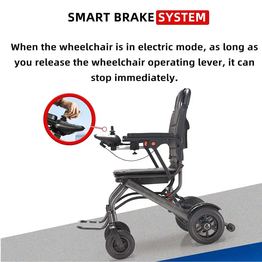 Folding Lightweight China Manufacturer Disabled Electric Wheelchair with Electromagnetic Brake