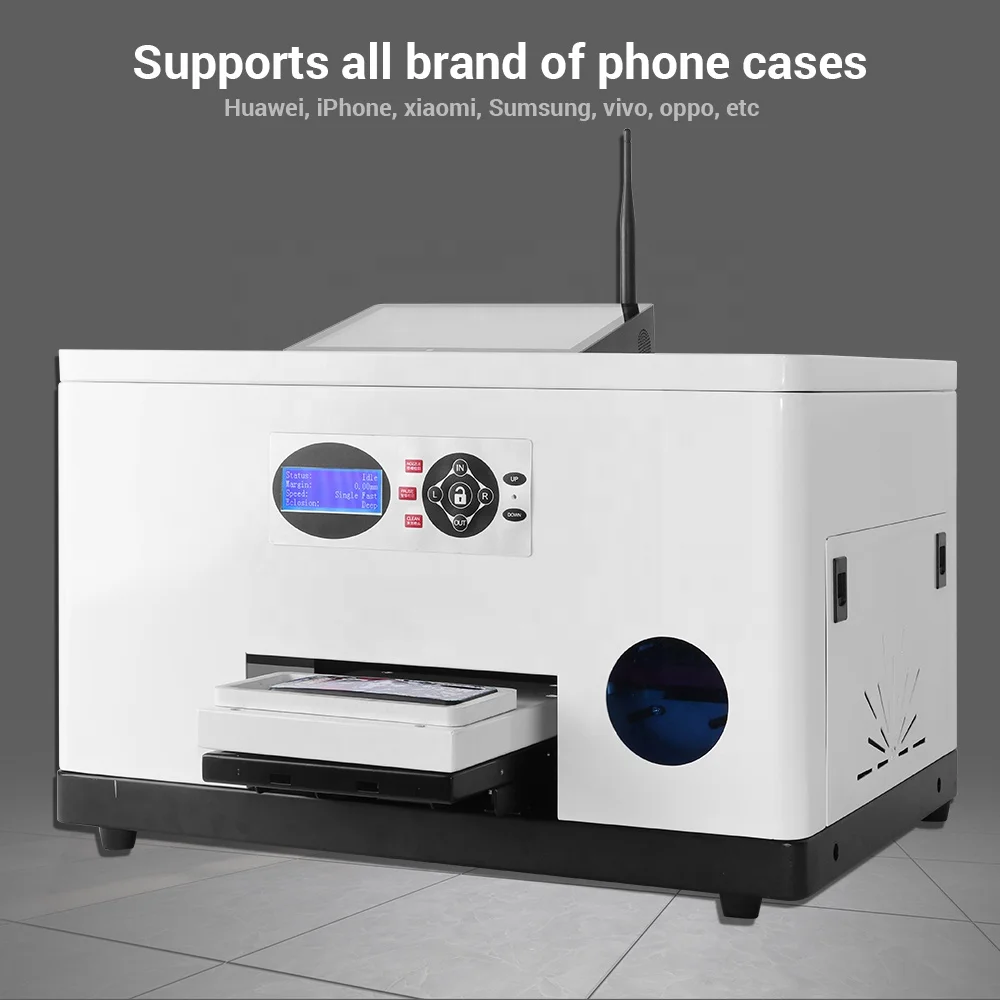 Custom App Operating Cmyk Single Head digital a3 a4 impresora flatbed phone case mobile cover printing machine uv