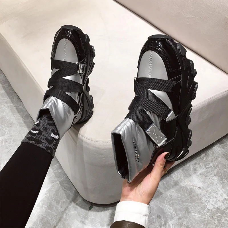 
high top wholesale black color ladies winter wearing waterproof middle heel boots fashion casual boot 