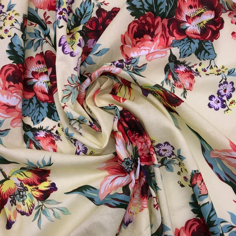
Latest Malaysia Customer Printed 100% Cotton Voile Swiss Fabric for Summer Dress Hijab 