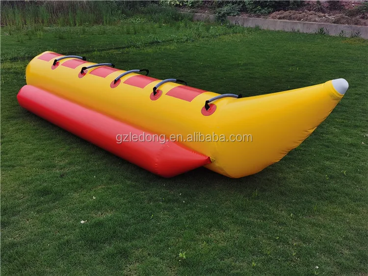 Factory wholesale 3~6 persons inflatable banana boat inflatable banana tube towable floating boat for summer water game