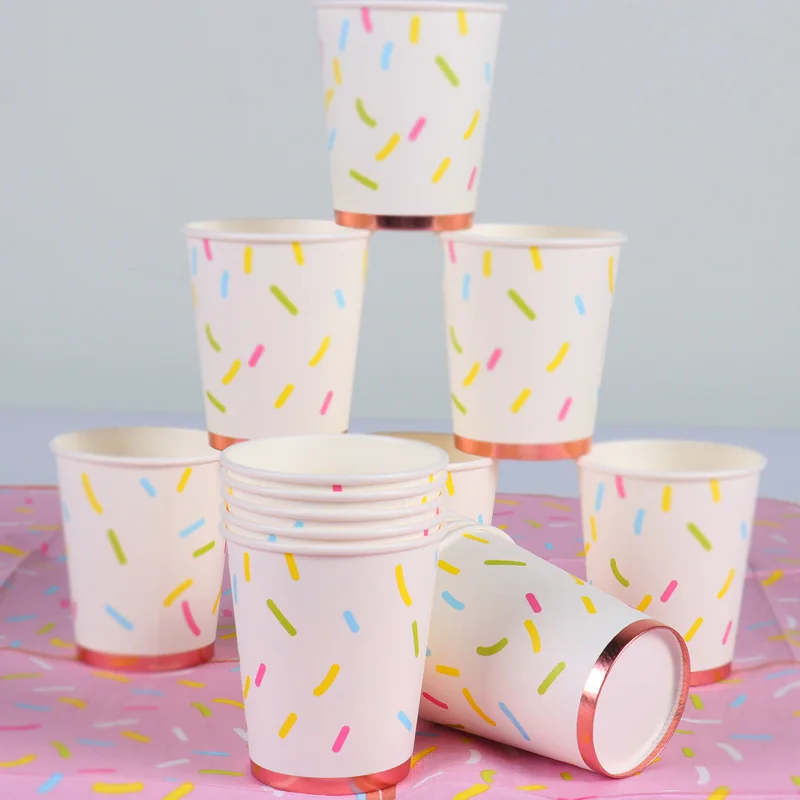 Pink Donut Paper Plates and Napkins Party Supplies Serves 24 Birthday