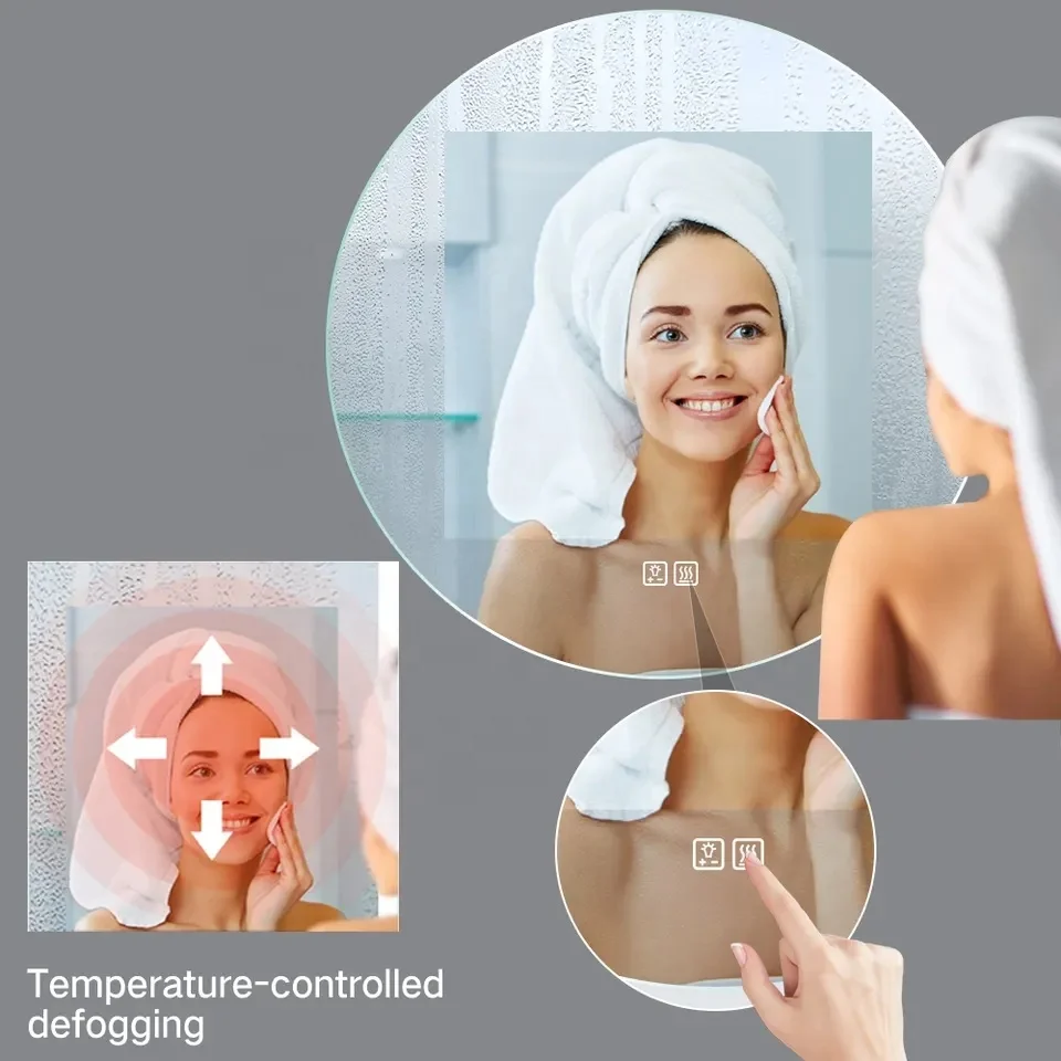 Hot Sale Round Shape LED Mirror illuminated Bath room Bath Mirrors Glass Bathroom Mirror With Led Light