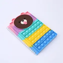 Pop Push Popper Bubble popit A5 size 80sheets Pop Push Popit Fidget Notebook Silicone school notebook shipping Cartoon Bear