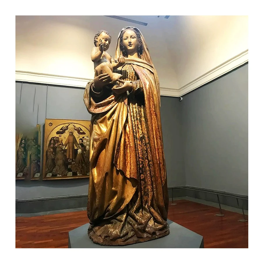 wholesale Virgin Mary Baby Jesus Metal Art Religious Christian Statue bronze garden sculpture