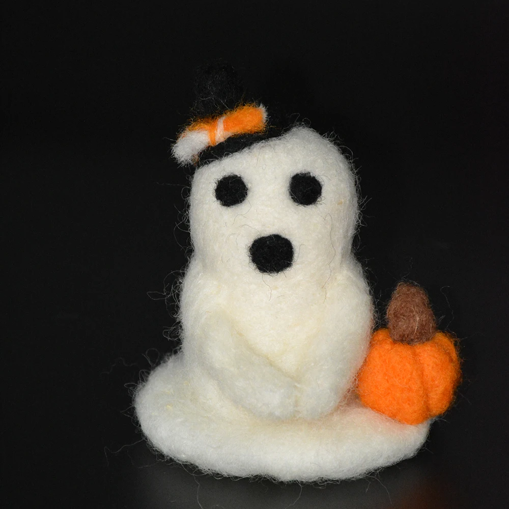 Needle Felt Halloween Ghost Toys - Soft, Small, High Quality Wool Felt Ghost Toys for Halloween Decoration.