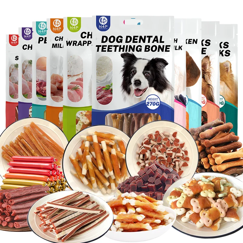Wholesale healthy nutrition dog food high crude protein dog treat pet snacks chicken wrapped biscuits dog snack