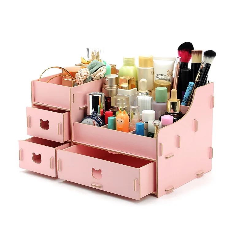 Wholesale Modern Pretty Led Mirror Makeup  Storage Box  Makeup Organizer