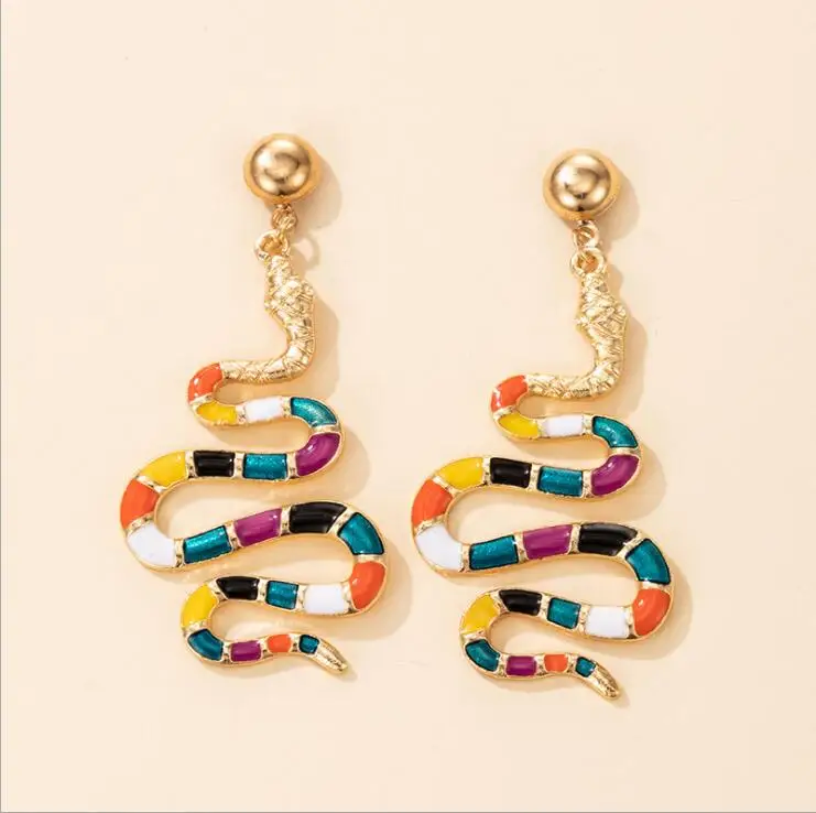  Bohemian Butterfly Flowers Pearl Dangle Drop Earrings for Women Vintage Snake Geometry Hollow Metal Gold