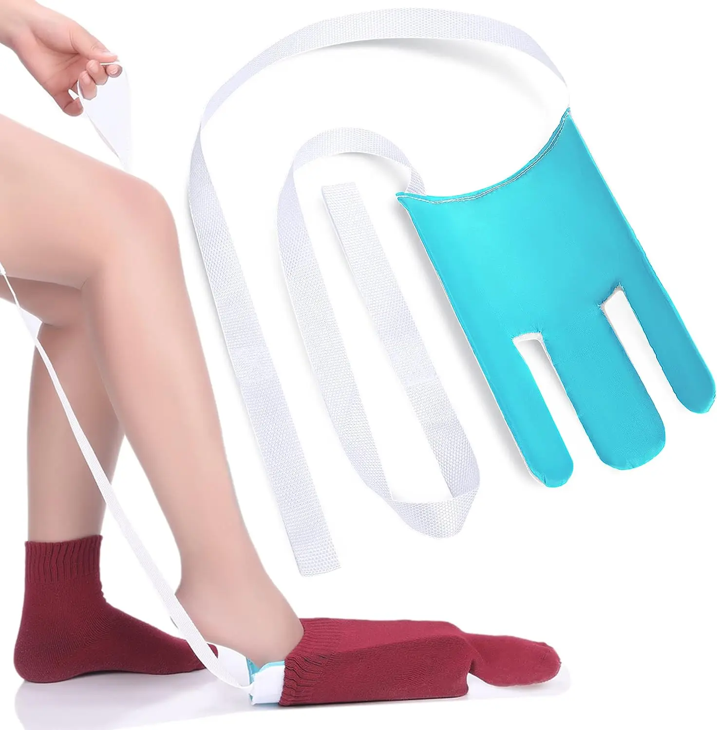 Deluxe Flexible Sock Aid Device for Seniors Disabled Pregnant Sock Helper Aide Tool  dressing aid  Assistant Device No Bending