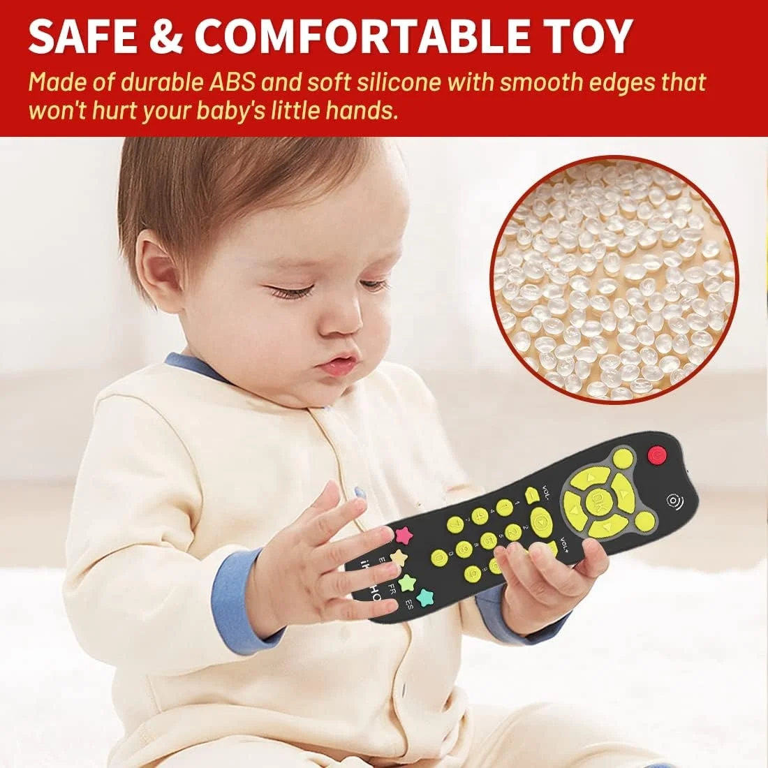 Baby Remote Control Toy with Light Sound Adjustable Volume Kid Learning Education Musical Toys