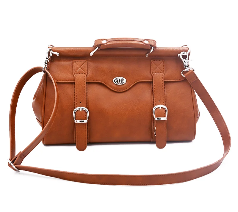 2021 High End Fashion Leather Handbags Popular Luxury Good Quality Tote Bag Retro Brown Durable Women Hand Bags