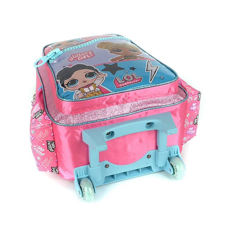 Custom Fashion Salable Cute Cartoon Girls Kids Travel School Trolley Backpack Bag