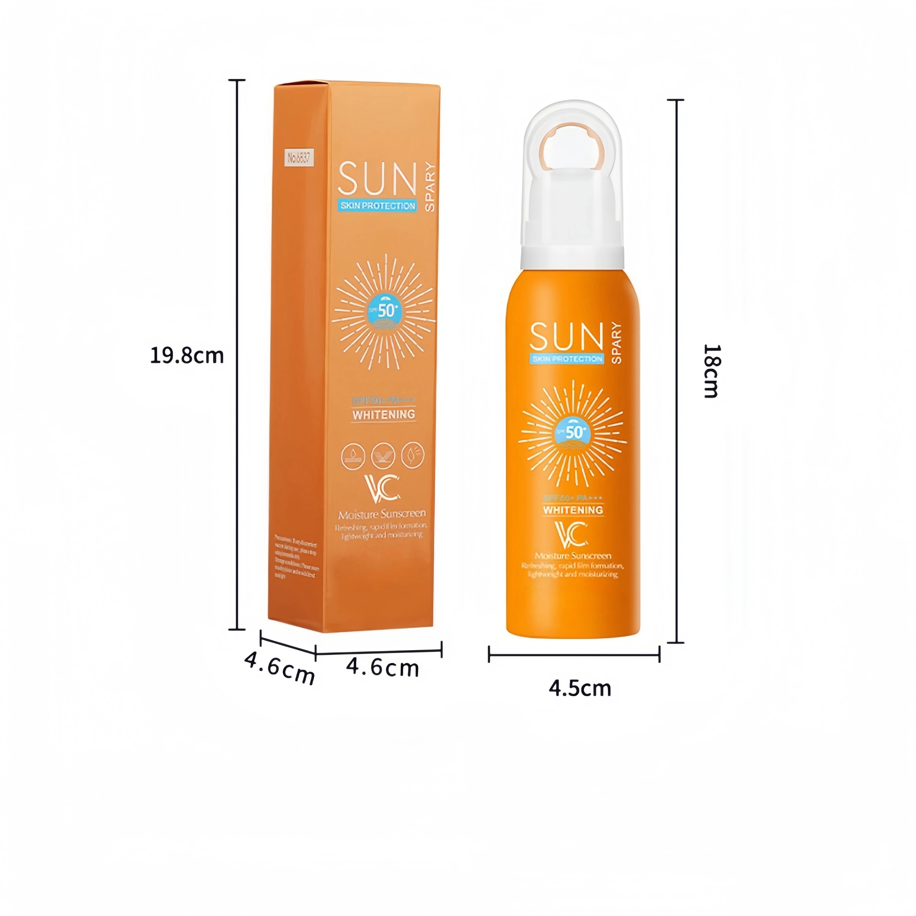 Summer Breathable outdoors PA+++ Sunscreen spray refreshing non greasy sunscreen SPF50+ wholesale body and face sunscreen cream