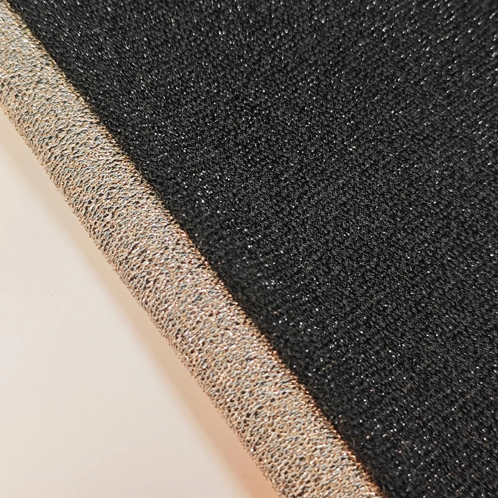 Cheap Made In China 55% Polyester 40% Lurex 5% Spandex 180Gsm Metallic Stretch Fabric Terry Metallic Hoodies Metallic for dress