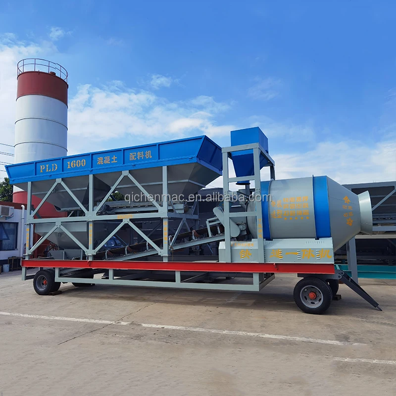 Mobile concrete batching plant trade YHZS50 with JZM750 mixer for sale