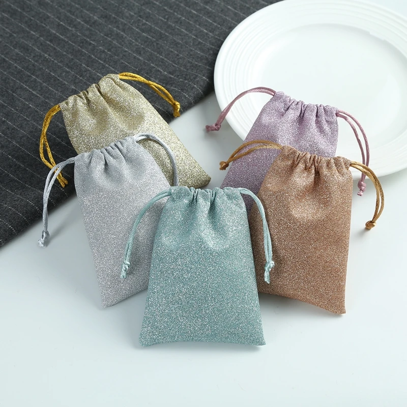 Personality Custom Logo Small Gift Pouch For Ring Storage Velvet Jewelry Drawstring Pouch Bags