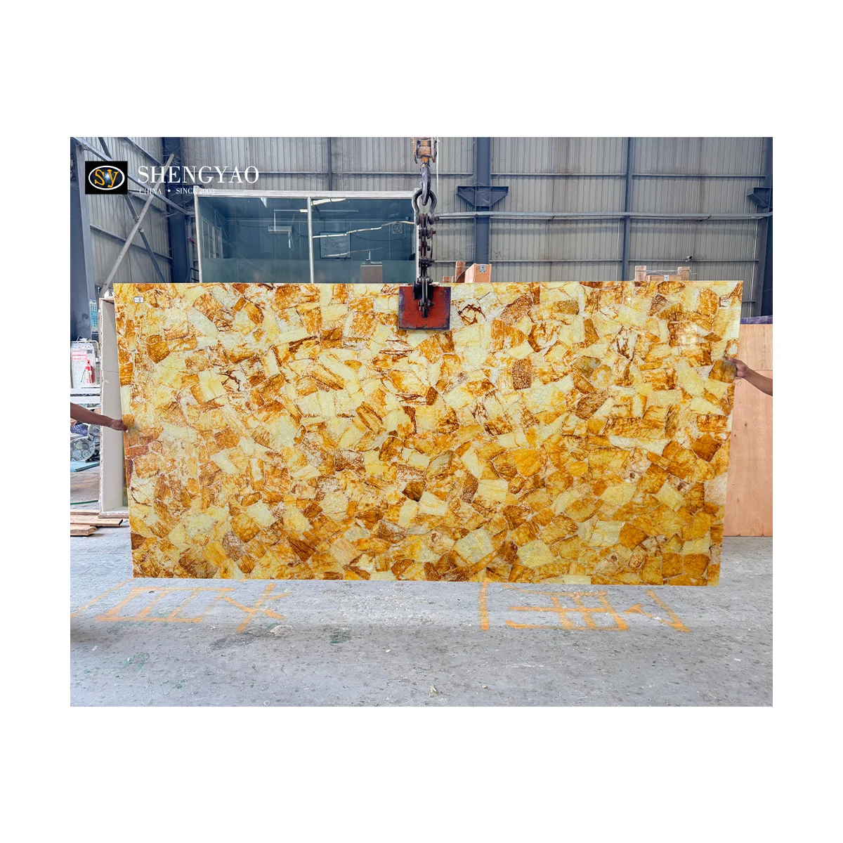 Natural Polished Luxury Backlit Yellow Crystal Quartz Translucent Stone Marble For Wall Decoration Bar Countertop